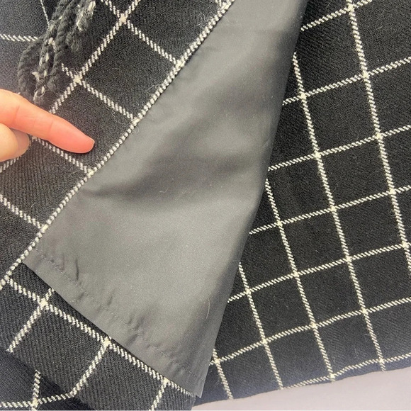 Uniqlo x Ines De La Fressange Wool Blend Fringe Windowpane Wrap Skirt 0 - Picture 4 of 8